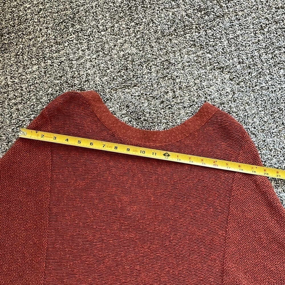 Ruby Moon Button Back Dolman Sleeve Sweater Cotton Boho Textured Rust Batwing - Picture 9 of 14